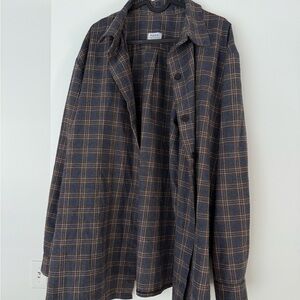 Women's Plaid Shirt - Blue and Brown